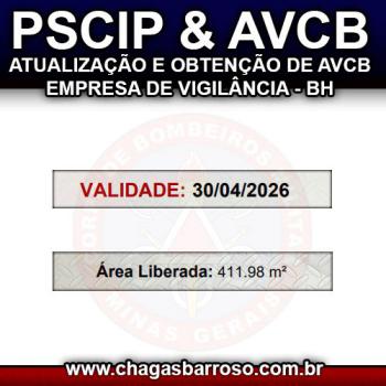 PSCIP & AVCB ATUALIZAÇÃO E OBTENÇÃO DE AVCB EMPRESA DE VIGILÂNCIA - BH - 2021-04-30 - 1